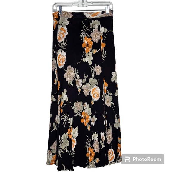 Soprano Womens Plum Floral Maxi Skirt with slit - Picture 1 of 12